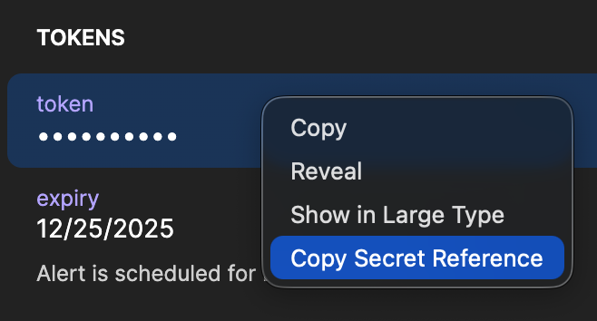Secret reference
